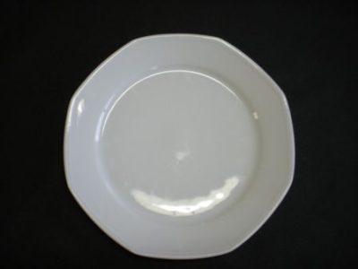 Assiette dessert porcelaine octogonale