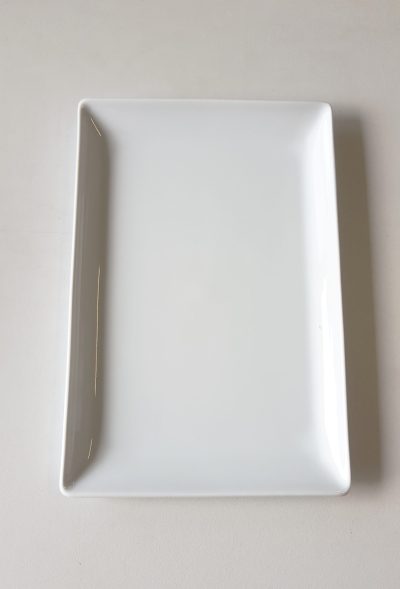 assiette rectangulaire porcelaine Apilco