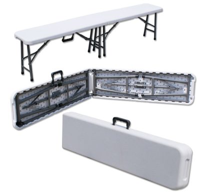 Banc PVC gris 1.83m x 0.30m pliant