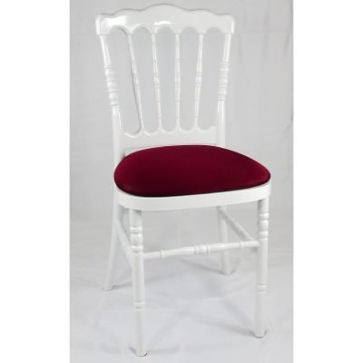 blanche assise rouge Chaise Napoléon blanche, assise rouge cerise
