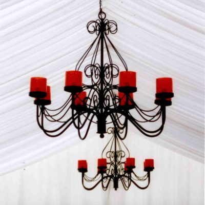 lustre + vélum Lustre noir 8 branches