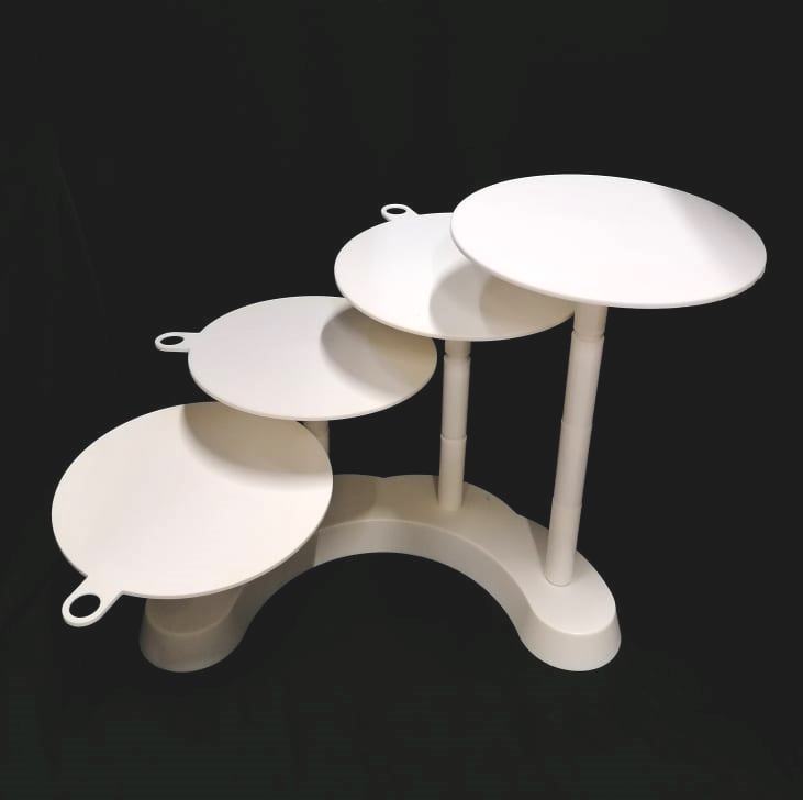 Présentoir à Gâteaux 4 Niveaux - 4 Plateaux (9 à 20 Cm) Et 12 Chevilles 23 Cm | Réutilisable Pour Anniversaire, Mariage
