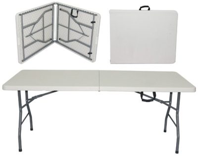 Table pliante 1.83 m  x 0.76 m en pvc gris