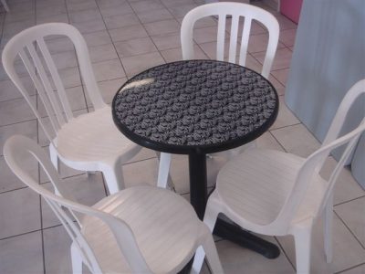 table bistrot noire Table bistrot en pvc diamètre 60 cm