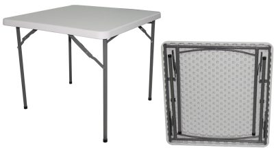 Table PVC carré 0.80 m x 0.80 m (pieds pliants)