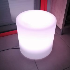 tabouret lumineux blanc Tabouret rond lumineux