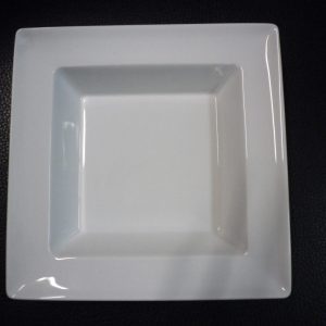 Assiette creuse porcelaine carrée apilco