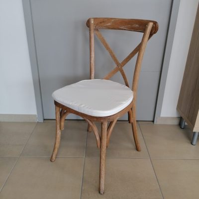 Chaise crossback bois cérusé patinée (marron clair)