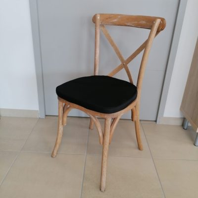 Chaise crossback bois cérusé patinée (marron clair)