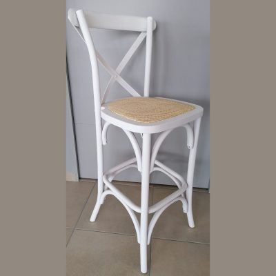 Chaise haute crossback en bois blanc