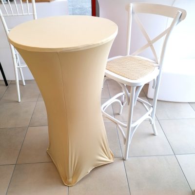 Chaise haute crossback en bois blanc