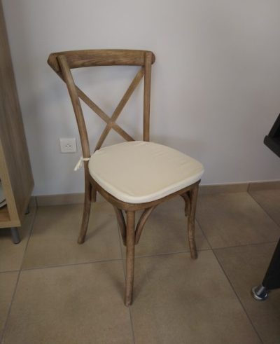 Coussin ivoire pour chaise bois cérusé
