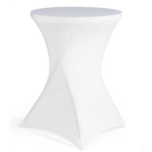 housse-lycra-blanc table bistrot 60cm
