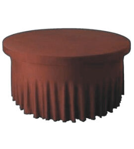 housse marron-pour-table-ronde-lycra